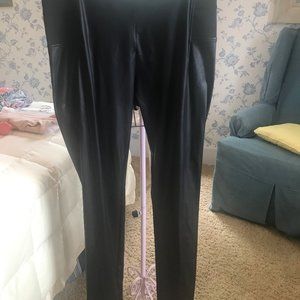 Faux black leather leggings